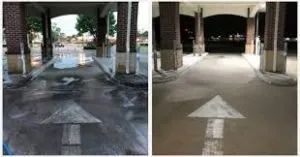 Commercial drive-through pressure washing