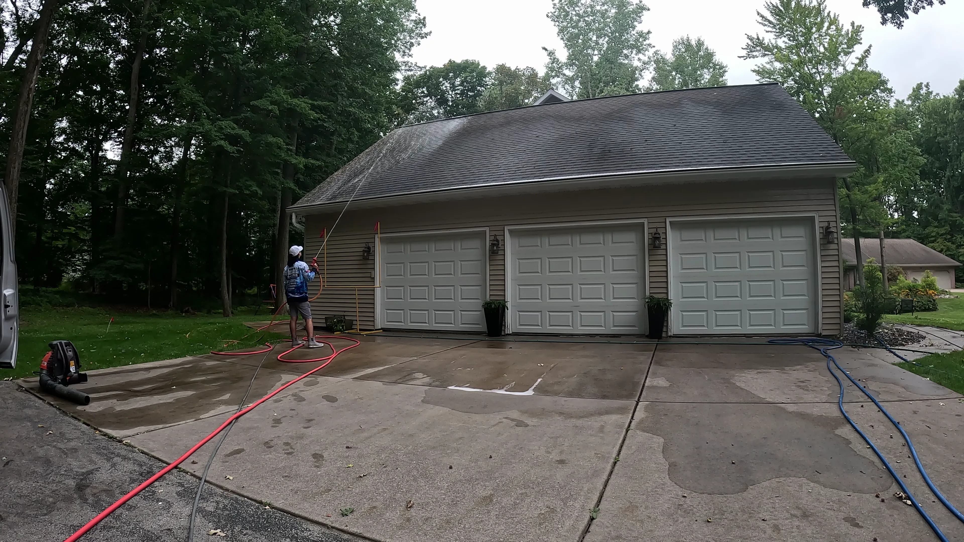 Professional soft wash roof cleaning